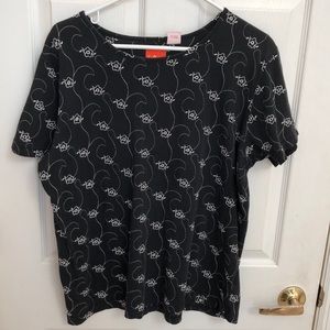 Liz & Co. Black Tee Shirt Top Sz Large